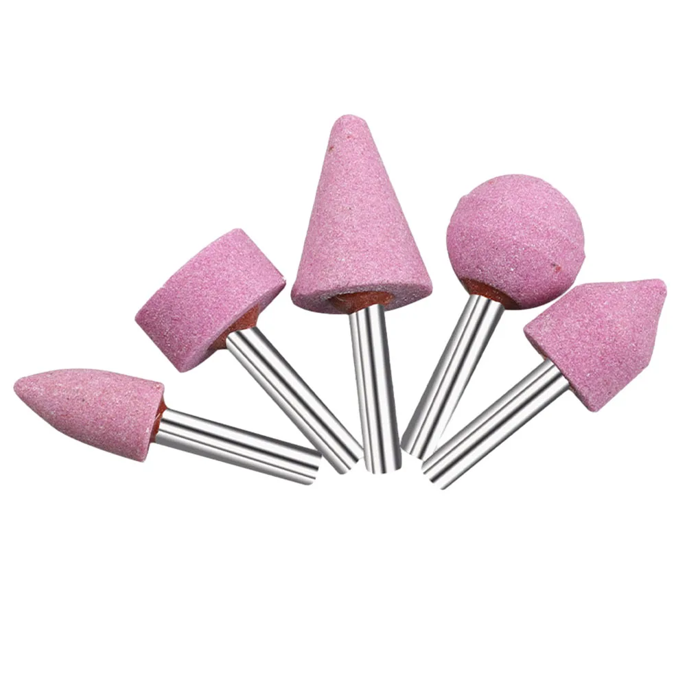 Testa di molatura della mola testa di molatura testa di molatura utensile elettrico rosso 5 pezzi cromo-corindone per la molatura della giada