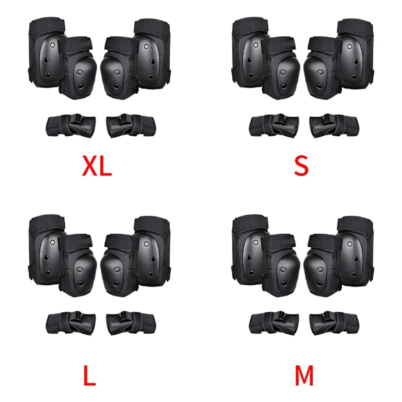 

6 шт. наколенники для взрослых/молодежи, налокотники, защита для запястья, комплект защитного снаряжения для разных видов спорта, скейтбординга, катания на велосипеде