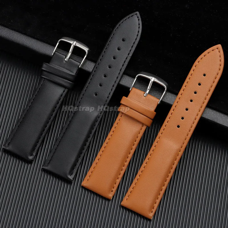 Vintage Leather Strap 12m 14mm 16mm 18mm 20mm 22mm 24mm Cowhide Watch Band for Seiko for Rolex Universal Replacement Bracelet