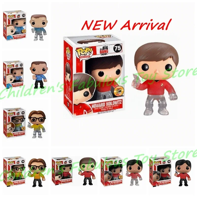 New Funko Pop the Big Bang Theory Series #73 Sheldon #74 Leonard #75 Howard #76 Raj Action Figure Model Toys for Kids Gifts