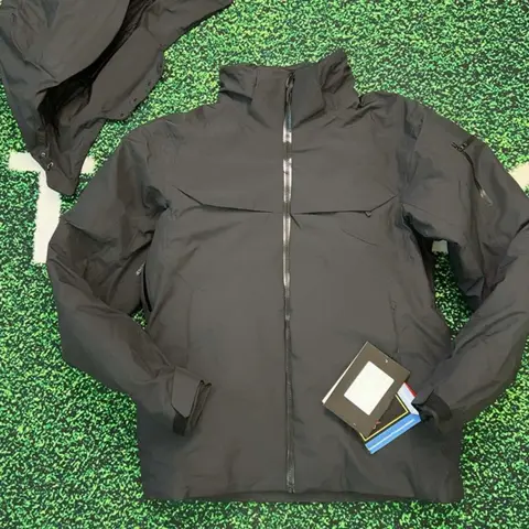 Kurtka Arc Bird Embroidery Macai z puchem kaczym, parka typu hardshell, unisex, outdoorowa, wodoodporna, wiatroodporna, z kapturem, do wędrówek i na kemping.