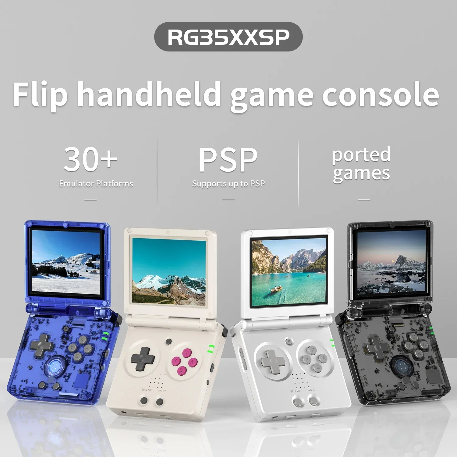 ANBERNIC RG35XXSP Flip Handheld Game Consoles 3.5-inch IPS 640*480 Screen Retro Video Game Linux WIFI 3300mAh 256G PSP 300+Games