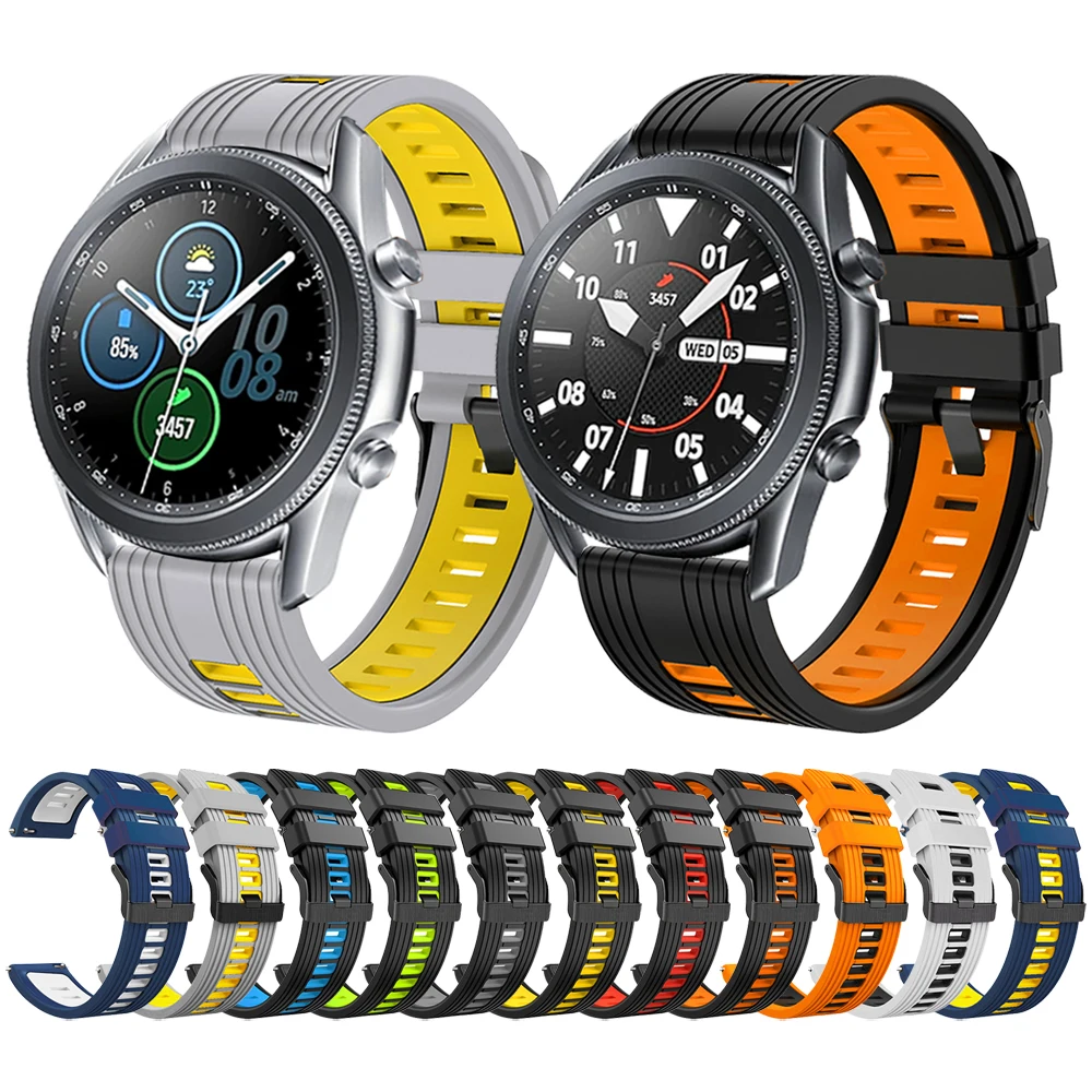 Silicone Strap For Samsung Galaxy Watch 3 45mm SM-R840/Galaxy Watch 46mm SM-R800 Smartwatch Band Replacement Watchband Bracelet