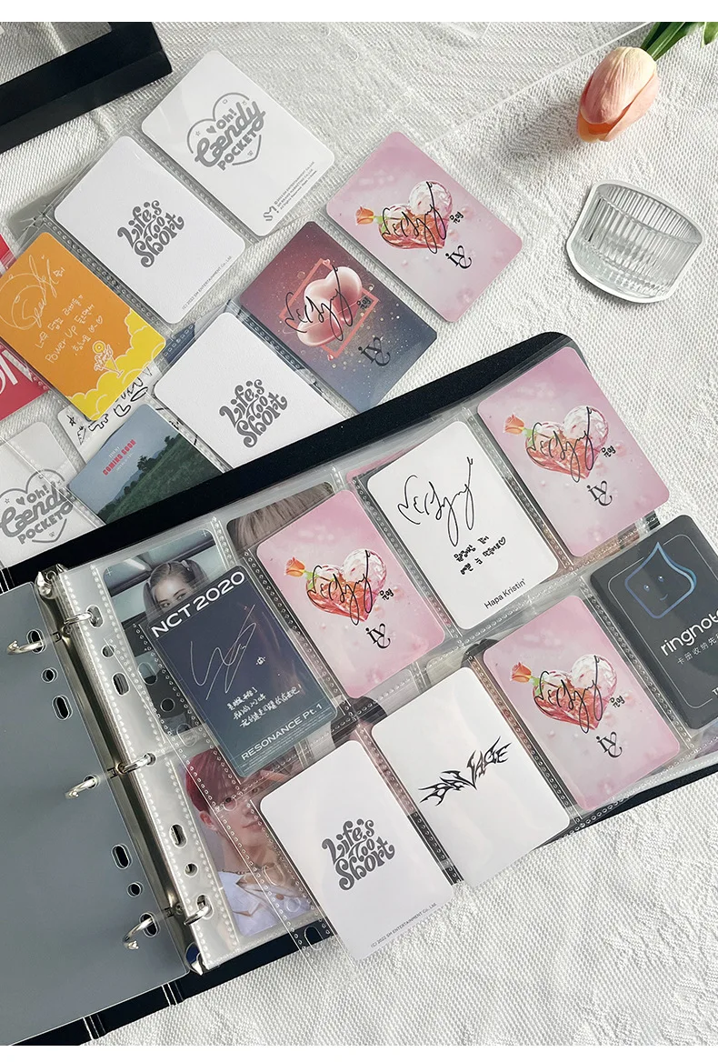 MINKYS 7/8 Räume D-Form 3 Zoll Kpop Fotokartenbinder Große Kapazität Idol Fotokartenalbum Fotokarten Binder Sammelbuch – Detail 6