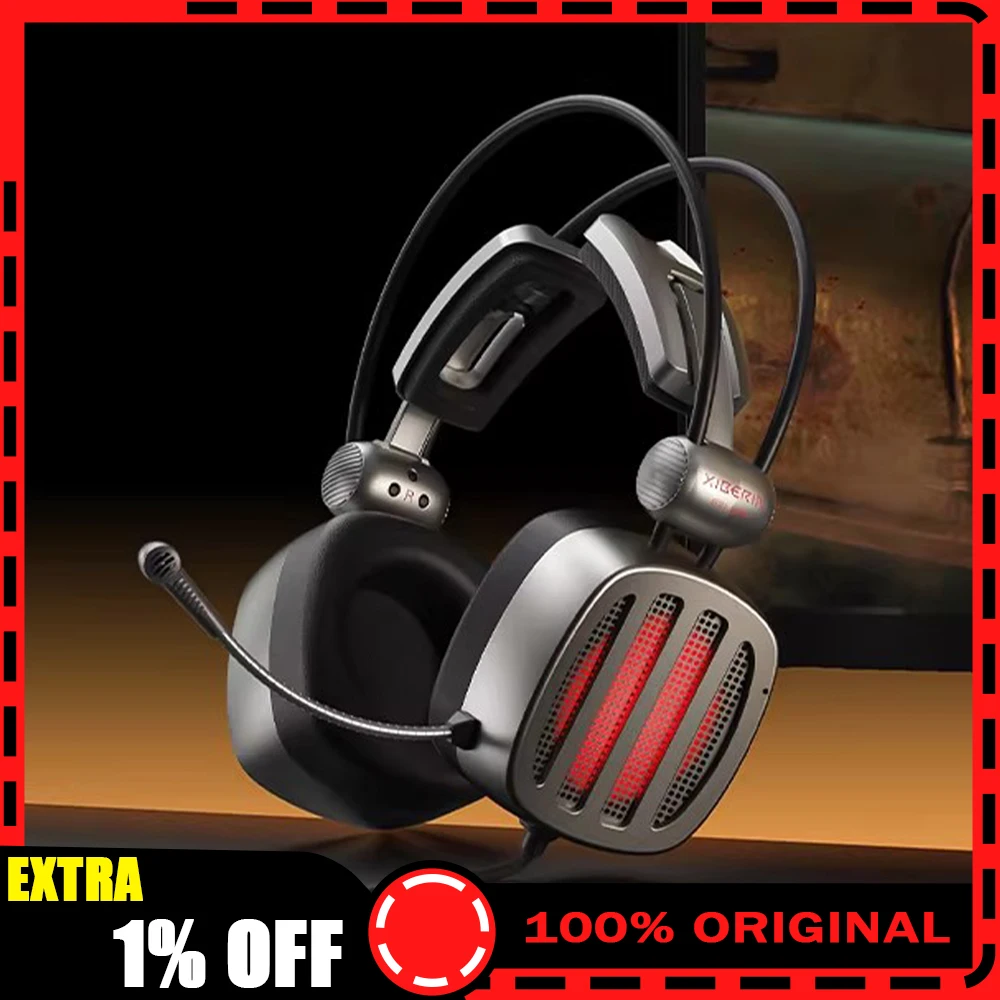 

XIBERIA S21MAX Headphones Hi-Res Gold Standard Authentication CM6646X1 Chip Gaming Earphone 7.1 Surround Sound PC Gamer