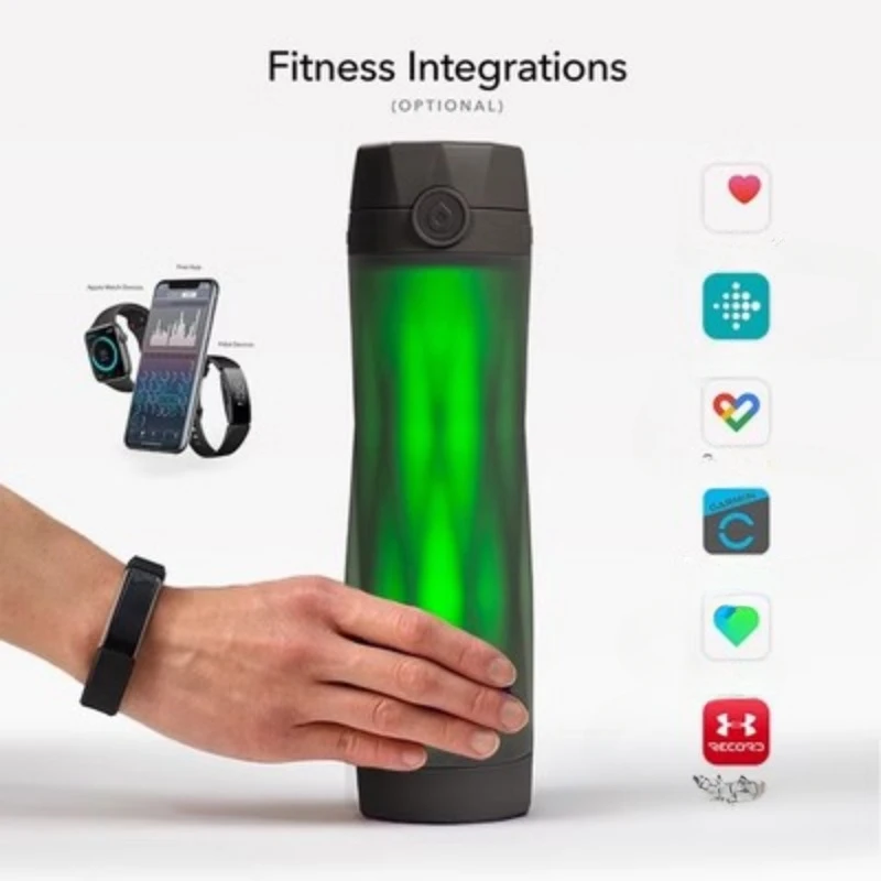 Smart Water Bottle - New & Improved - Tracks Water Intake & Glows to Remind You to Stay Hydrated