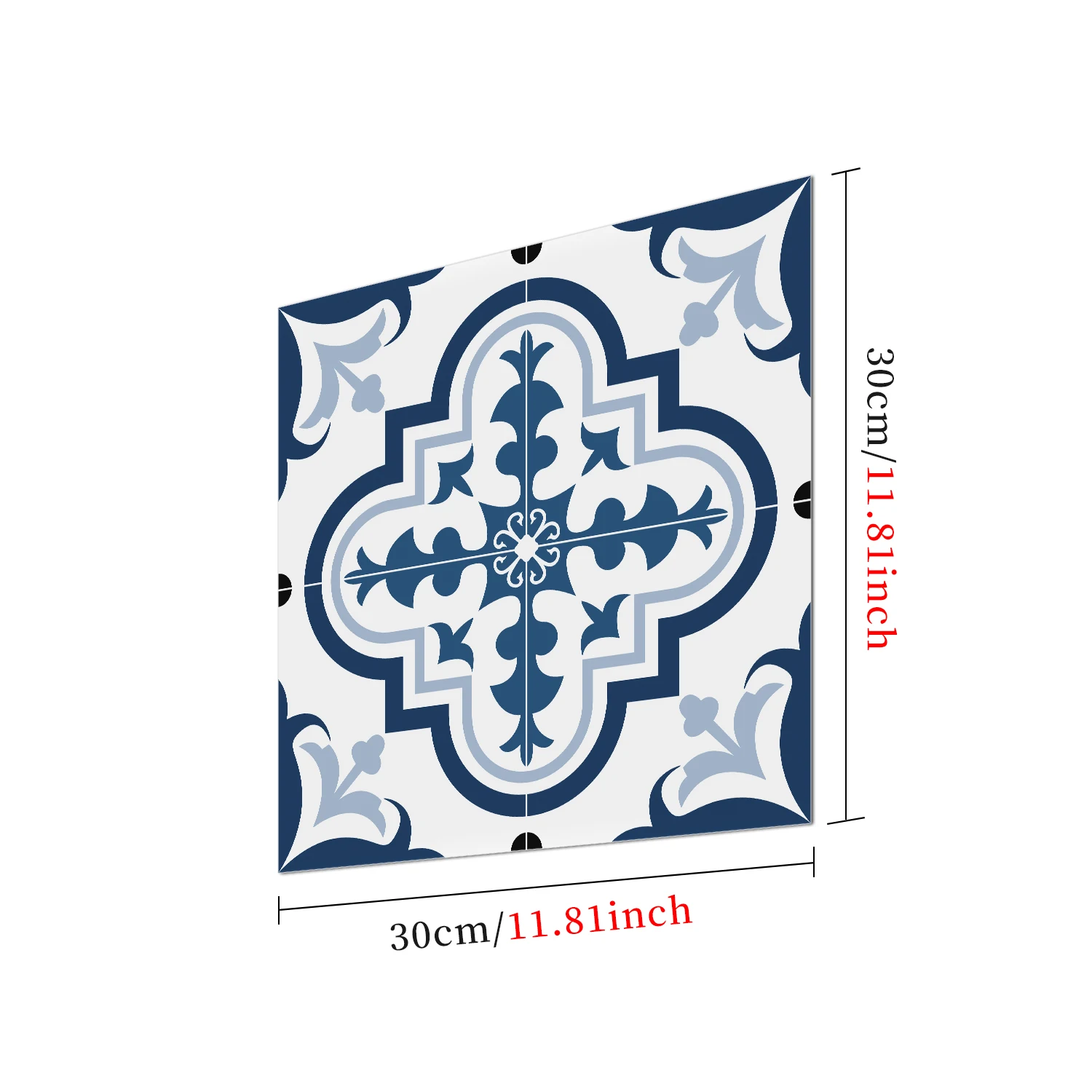 Blue & White Azulejo Peel & Stick Tile Stickers - Waterproof Removable Floor/Wall Decals, Renter-Friendly Home Renovation Hack