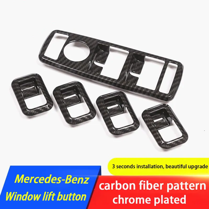 

Car Door Window Switch Lift Panel Frame For Mercedes Benz A/B/C/E Class GLE ML GL GLS CLA GLA Trim Interior Accessories Sticker