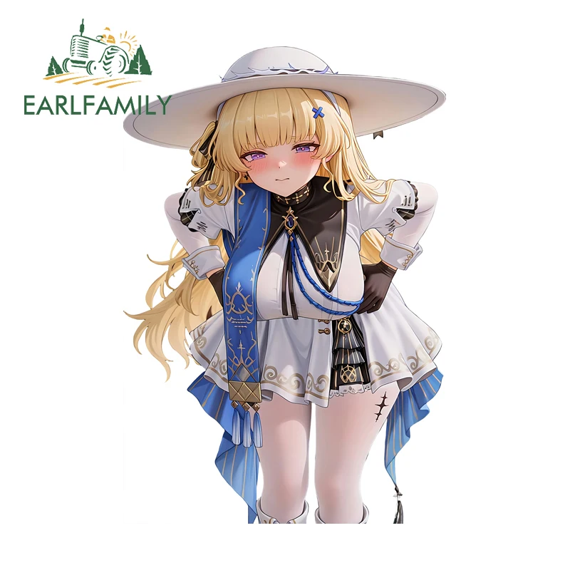 

EARLFAMILY Милые наклейки с Фиби из Wuthering Waves, забавные автомобильные наклейки, наклейки для маскировки царапин, подходят для авто, JDM, RV, с возможностью индивидуальной печати