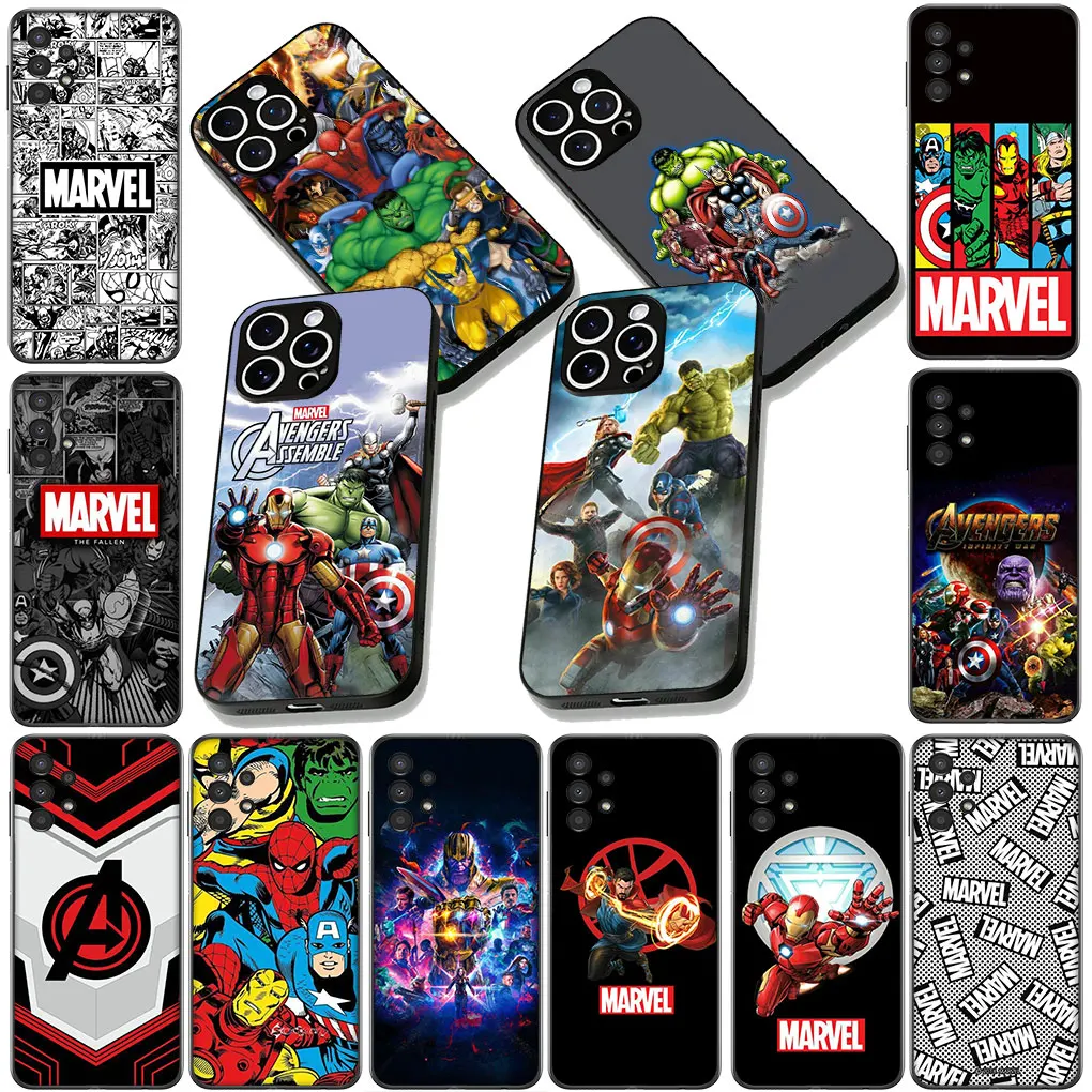 Чехол для телефона A-Avengers M-Marvels I-Irons Man Cover для Samsung Galaxy S22 S21 S20 FE Ultra Plus A35 A36 A55 A26 A33 A34 A56