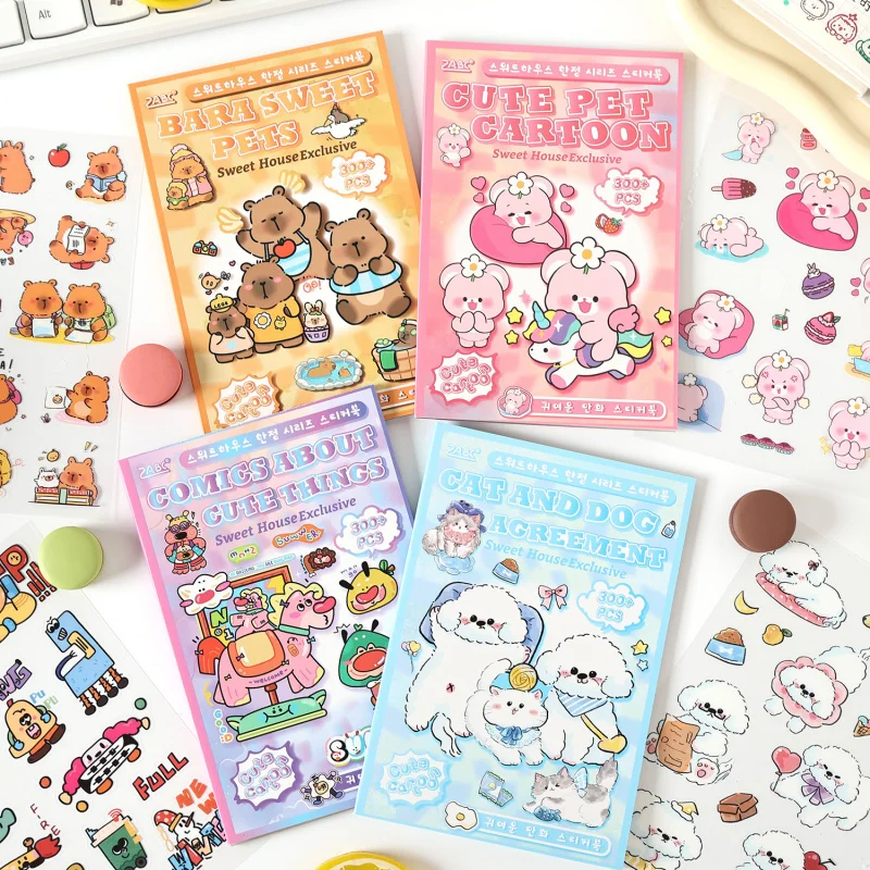 1book/20pcs Cute Cartoon Pet Sticker Book, Adorable Furry Friend Designs, for Journal DIY Crafts