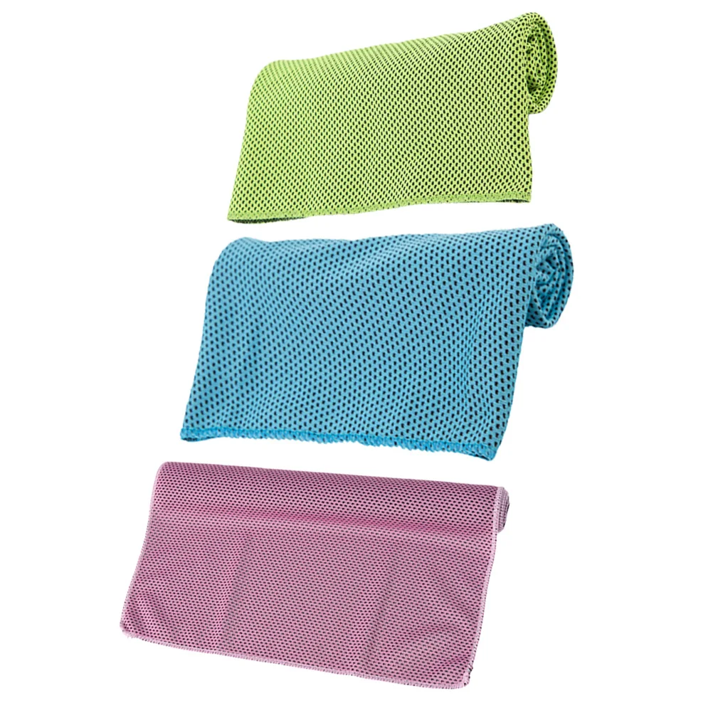

3 Pcs Quick drying Sports Towels Face Towel Cold Microfiber Chill Scarf Headb B Breathable Mesh Material