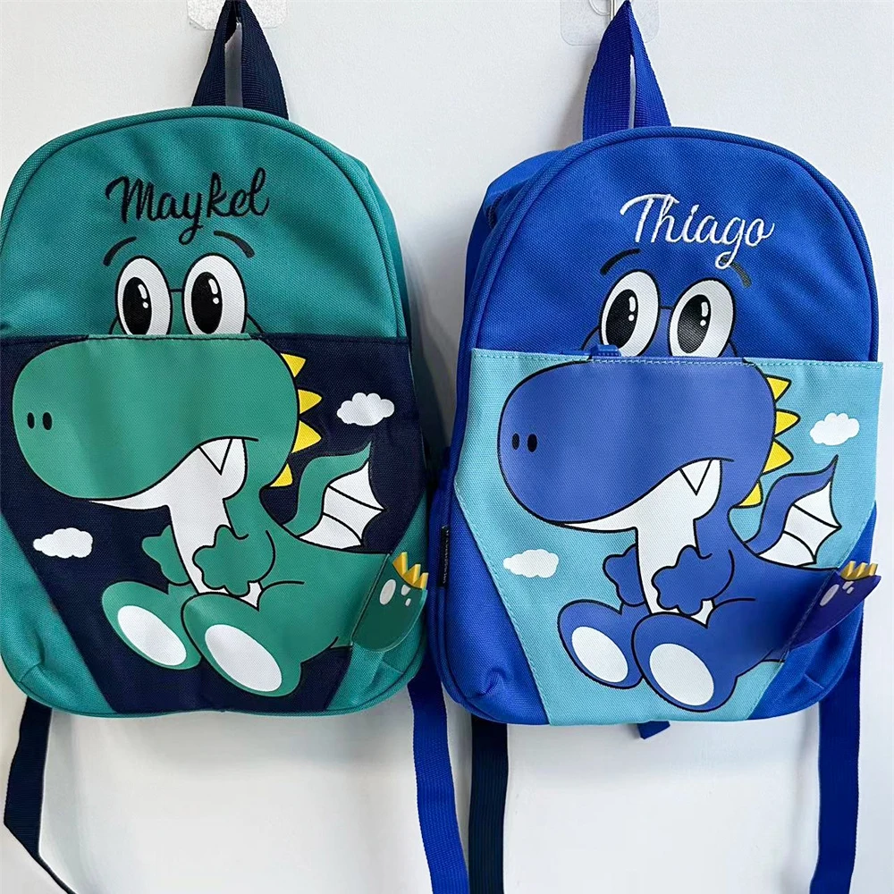 Personalized Embroidery New Kindergarten Children\'s Name Primary School Backpack Cartoon Cute Dinosaur Baby Backpack