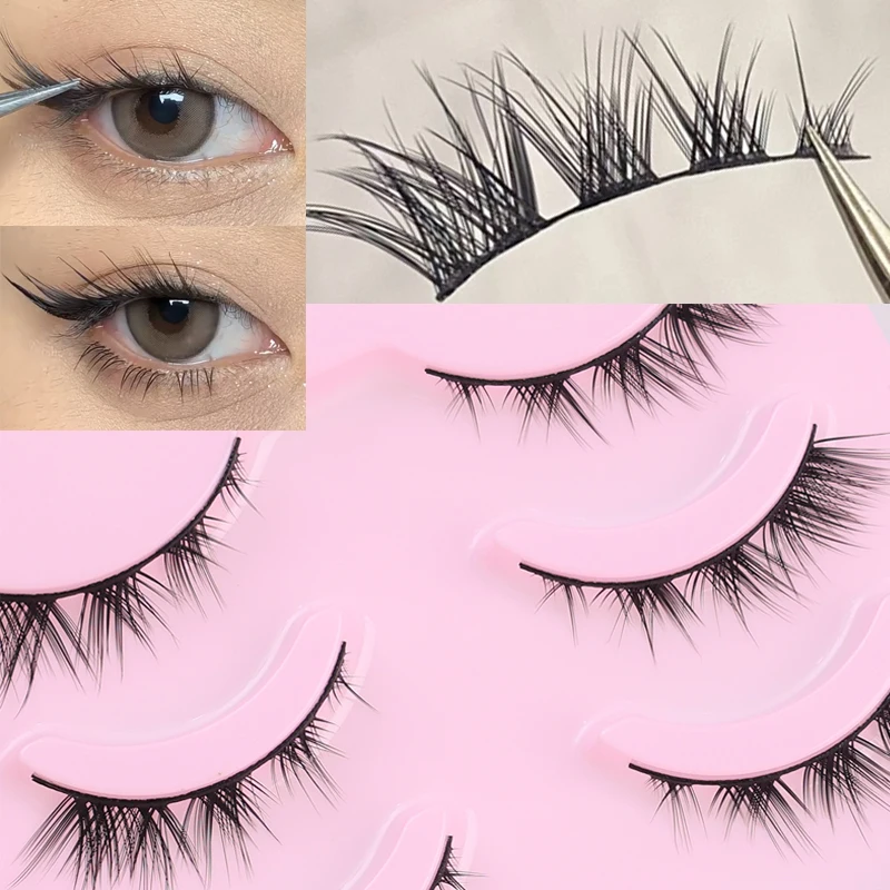 5/10Pairs Fuchs Falsche Wimpern Gekräuselt Flauschigen Volumen Nerz Volle Streifen Wimpern Natürliche Weiche Kreuz Augen Make-Up Wimpern verlängerung