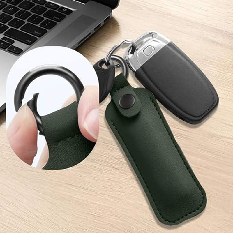 Leather U Disk Pouch Key Ring Holder USB Flash Drive Storage Bag Pendrive Protective Cover Memory Stick Case