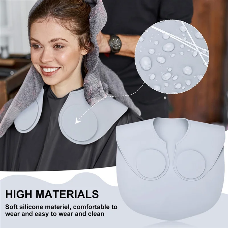 A29R Hair Cutting Collar Silicone 1PC Waterproof Cutting Cape Stripe Salon Hairdressing Hair Cutting Pad