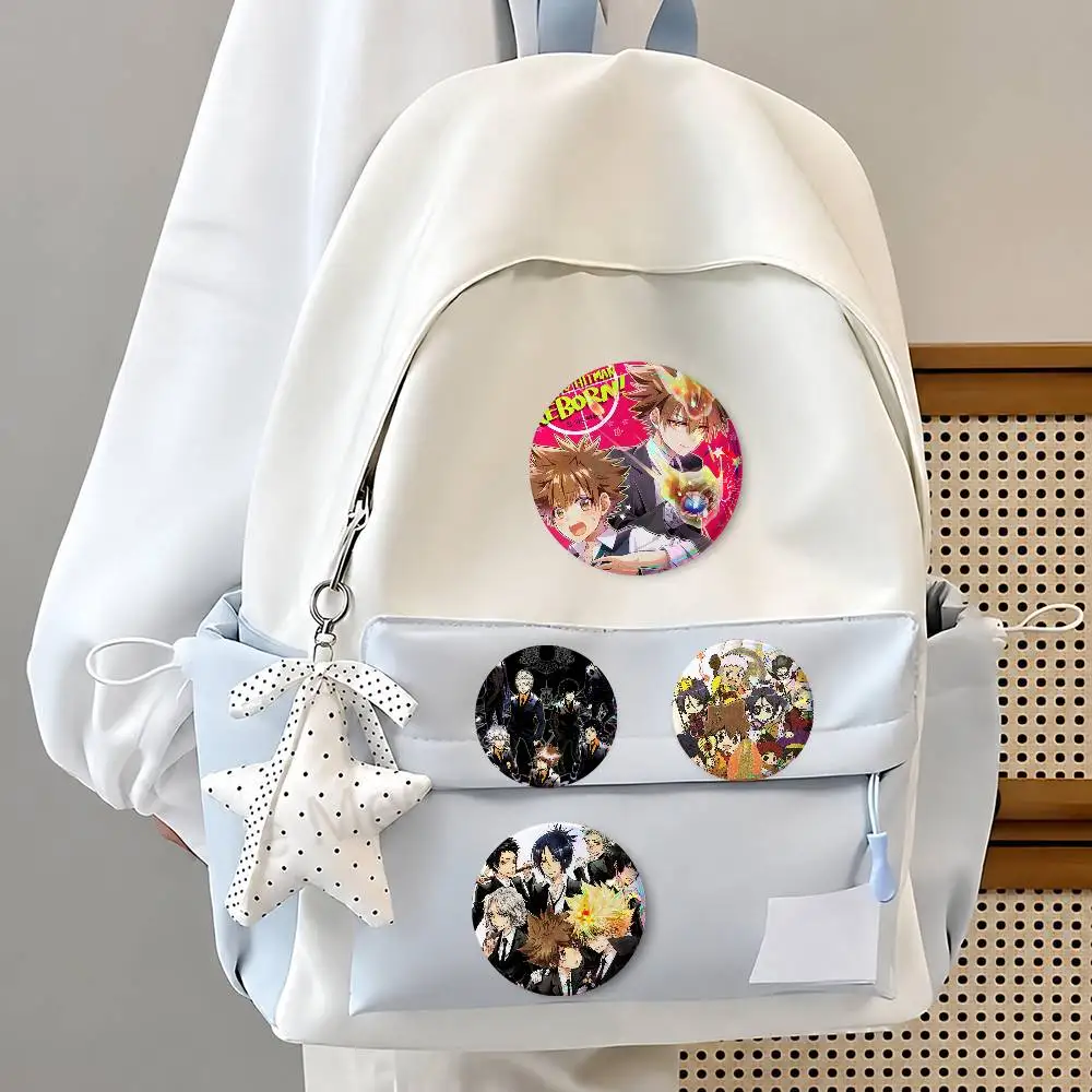 Ka-tekyo-s- Hitma-n REBORN! Creative Round Button Pins Badge Set Cartoon Anime Movie Music Pattern Brooches For Bags Jackets