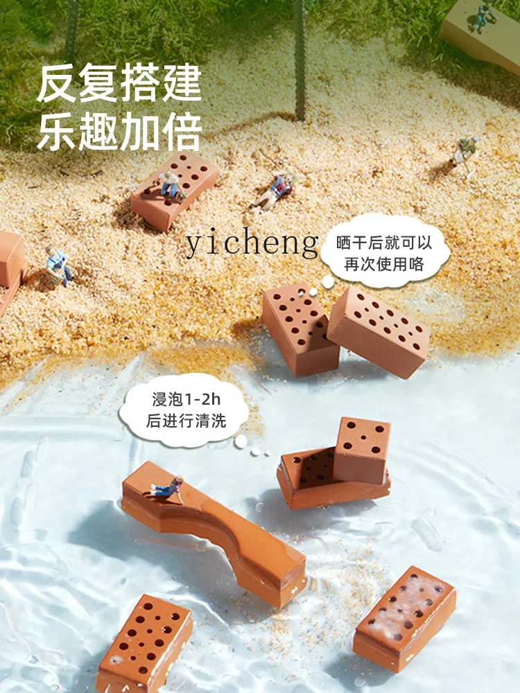 Tqh Mason Building House Casa da gioco Giocattolo per ragazzi e ragazze Regalo di compleanno fatto a mano di 5-7 anni