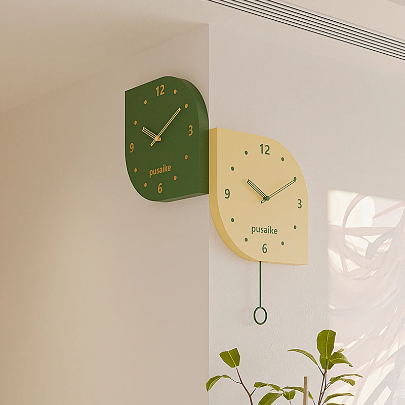 Modern Fashion Double Sided Corner Wall Clock Living Room Decoration Clock Mural Watch Digital Silent Wall Clock Home Decor
