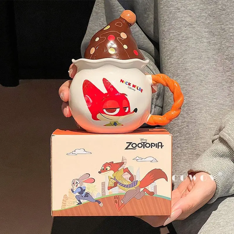 ديزني زوتوبيا جودي نيك الرسوم المتحركة لطيف ماجيك قبعة القدح السيراميك فنجان القهوة للرجال والنساء الأزواج هدية عيد الميلاد #2
