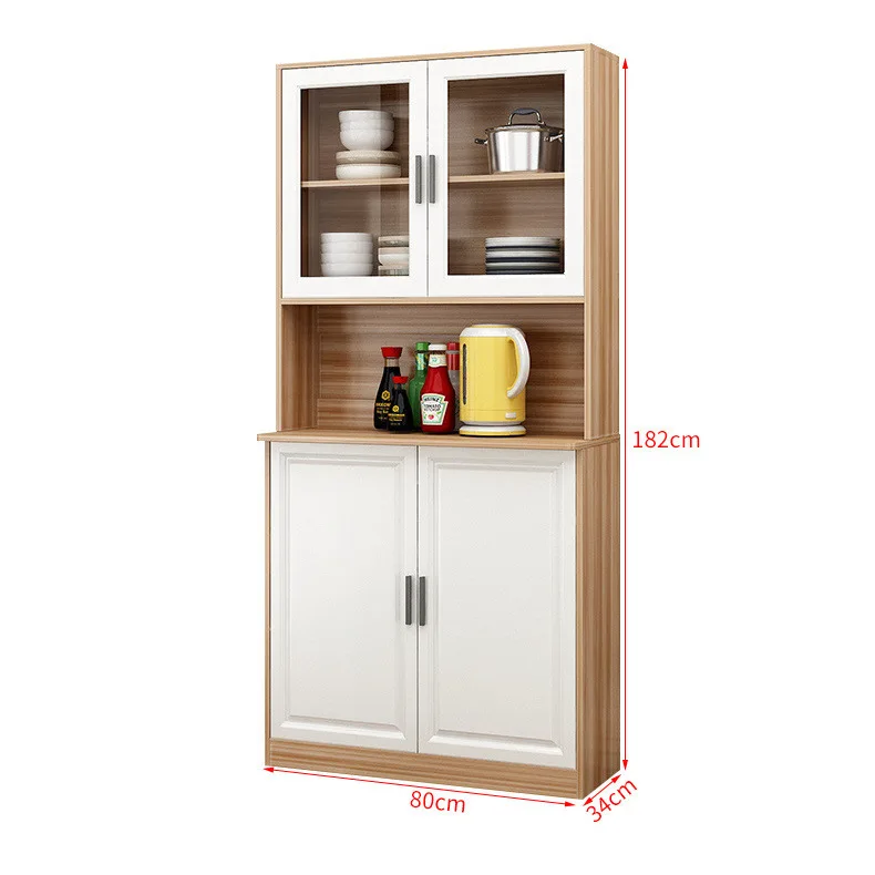 

New Chinese-style wooden multi-layer dining side integrated against the wall, living room multi-functional locker