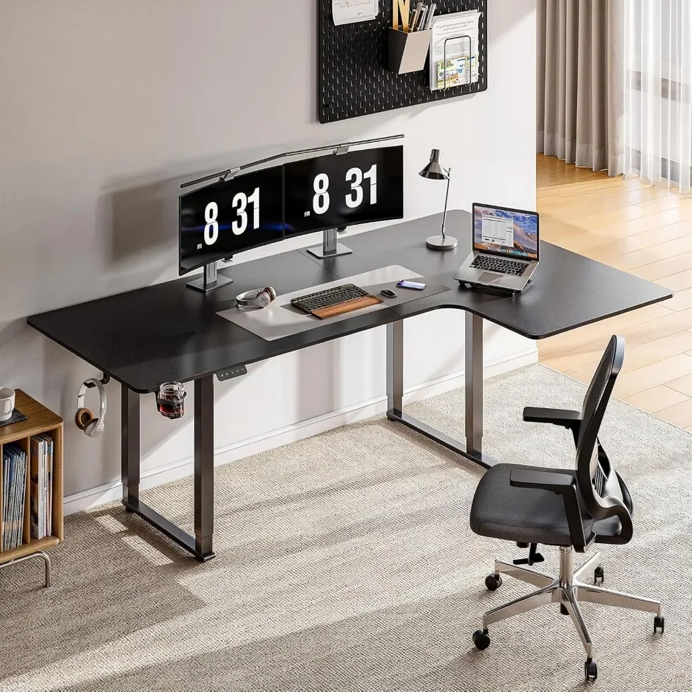 Desk, 71x43 Inches, Dual Motor and Memory Controller, Electric Standing, Height Adjustable 28-46 Inches, Computer Desk