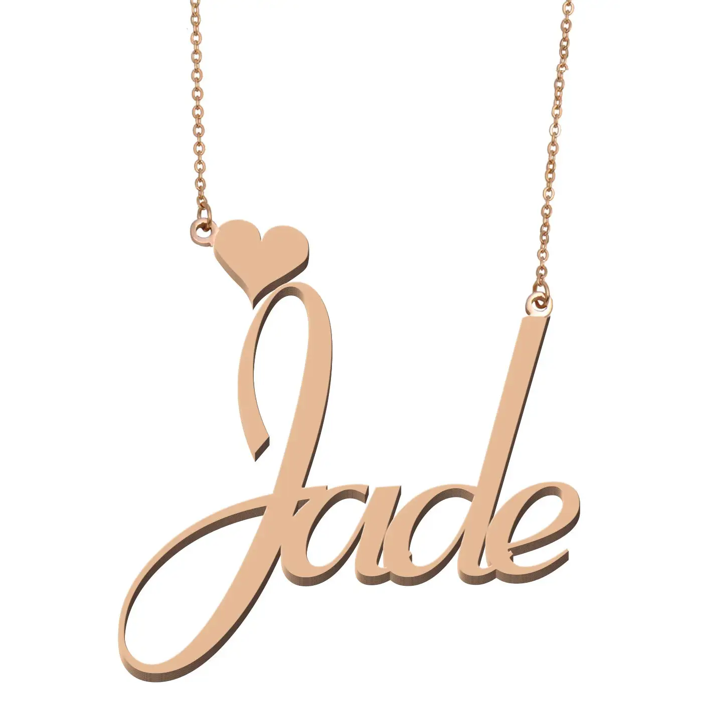 Jade Initial Name Necklace for Women Personalized Stainless Steel Jewelry Pendant Girls Annivesary Gift