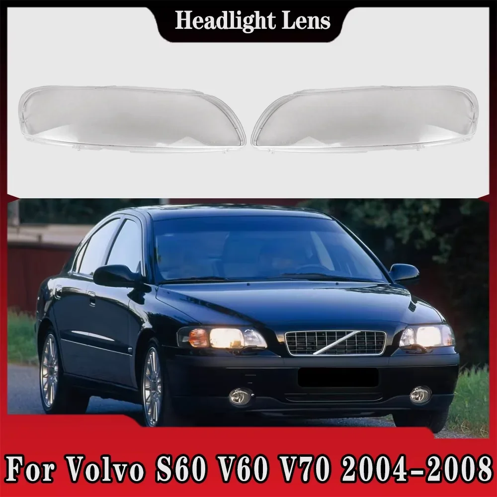 

For Volvo S60 V60 V70 2004 2005 2006 2007 2008 Front Headlamp Cover Transparent PC Lampshade Headlight Shell Lens Plexiglass