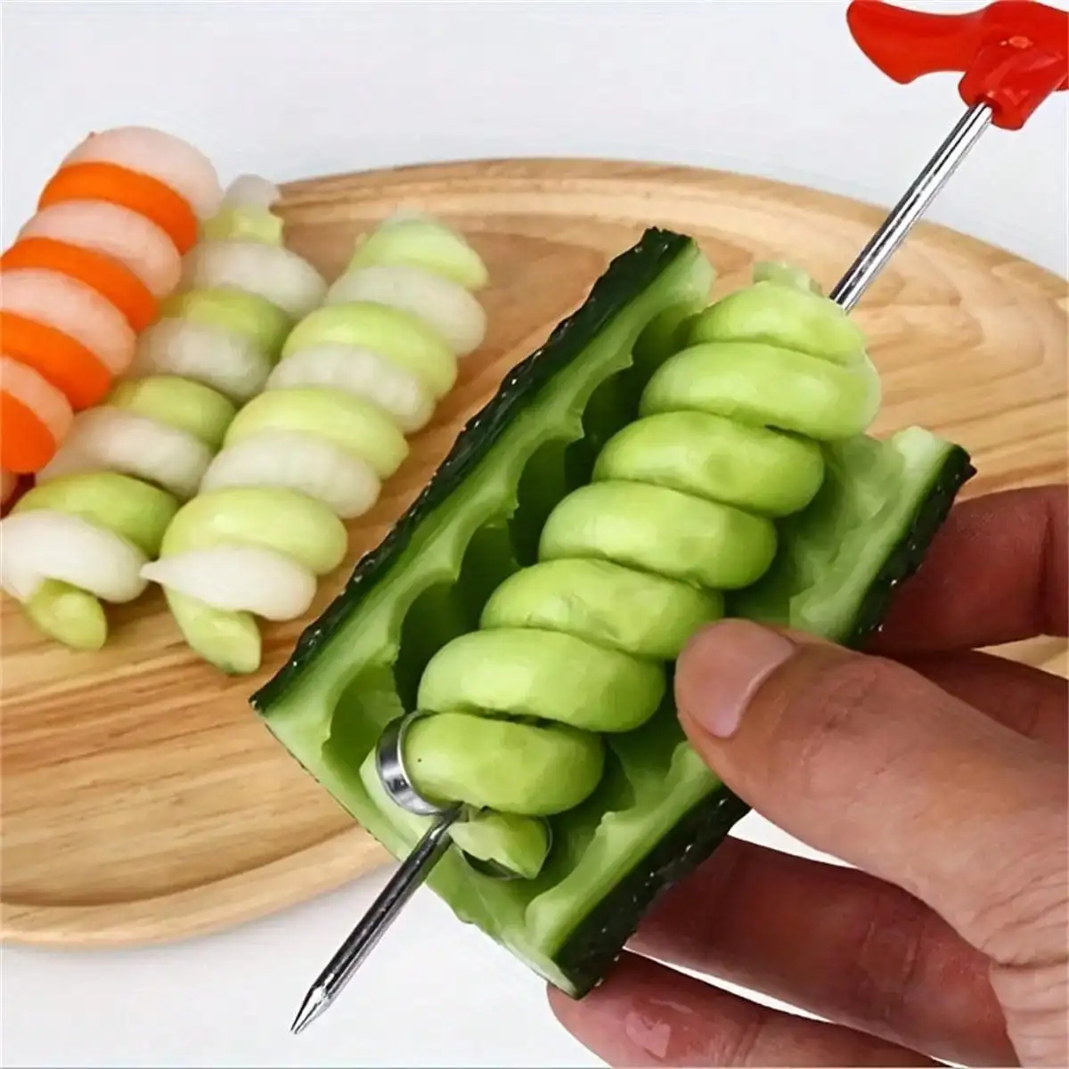 

1pc Stainless Steel Spiral Knife, Modern Two Tone Spiral Coil Device for Kitchen