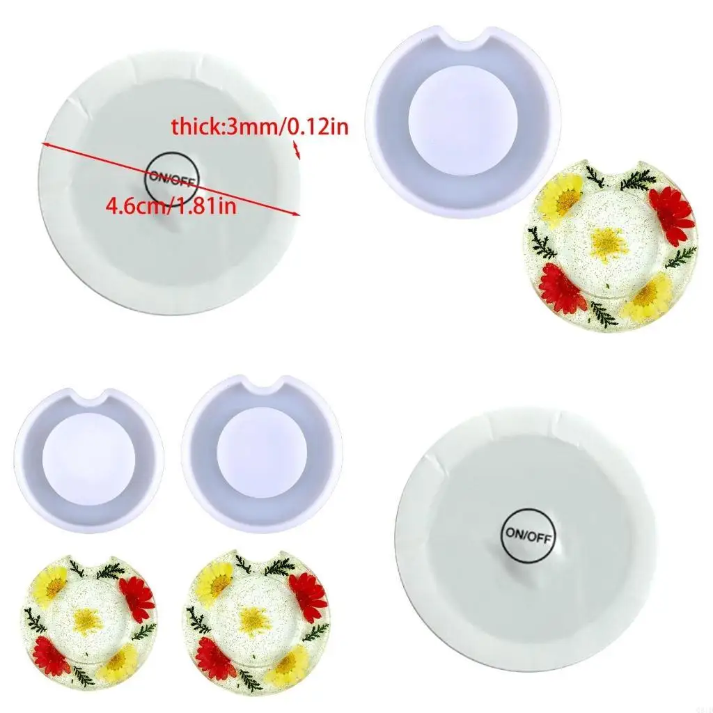 Resin Car Coaster Molds,Crystal Coaster Molds for Resin Casting,Round Coaster Silicone Molds DIY Keychain Charms Mold