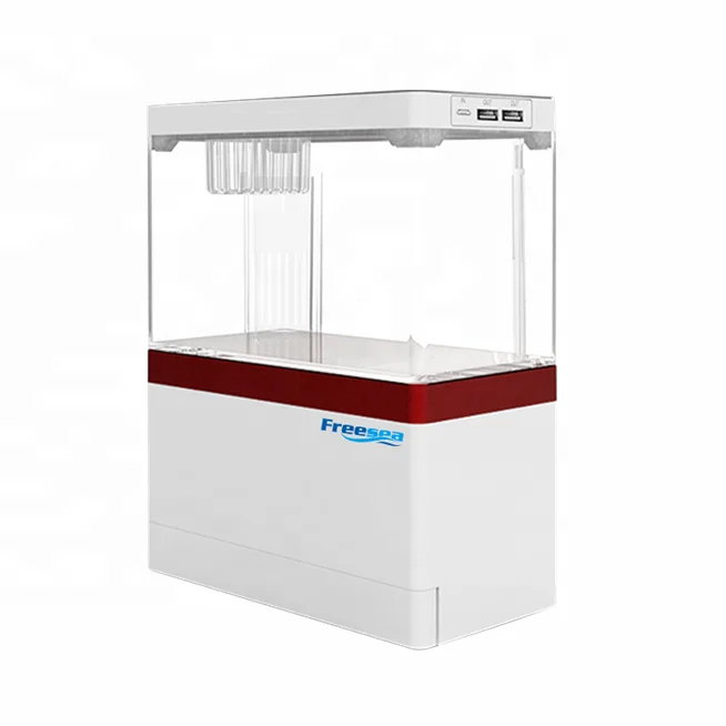 

FREESEA High Quality LED Display USB Desktop Aquarium Fish Tank Mini Small Square Table Eco-Friendly Plastic Electric Power