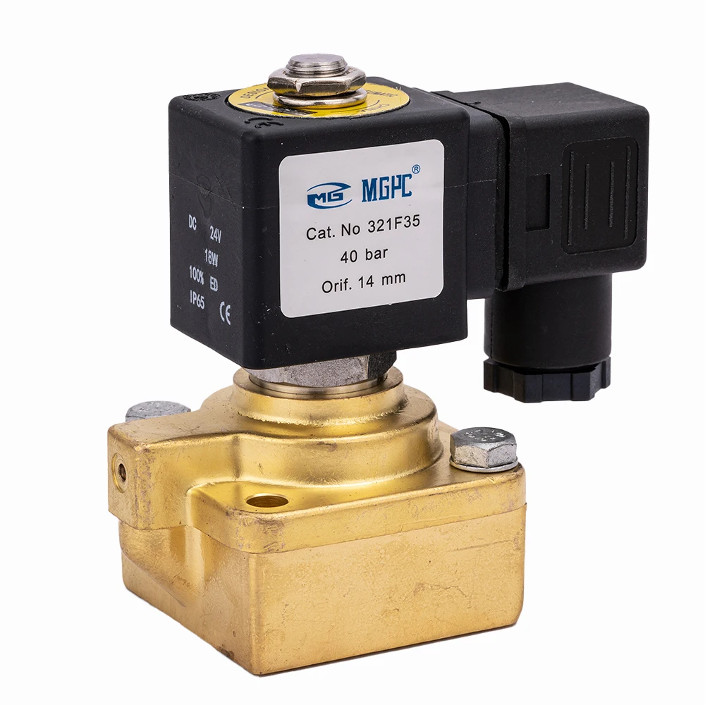 Detalhe 2 de Válvula solenoide MGPC 321F35 322F35 421F35 40Bar 13 bar Bottle Blowing Machine Sub-base Mounting Brass High Pressure Solenoid Valve Água e vapor
