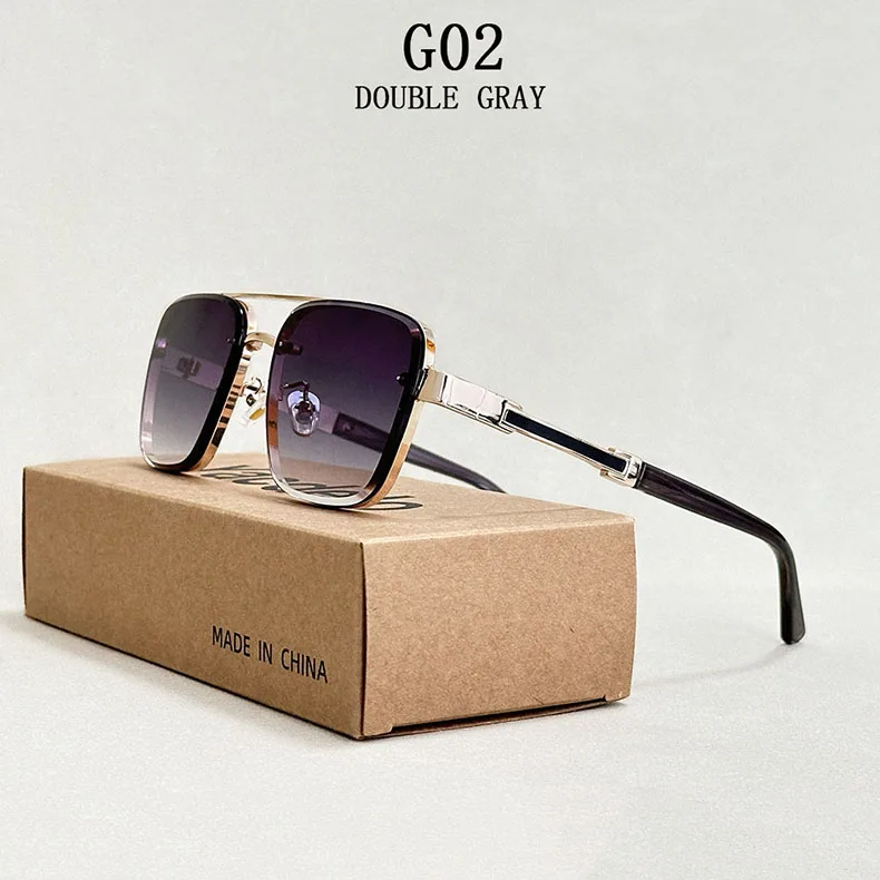 Designer Quadratische Sonnenbrille Für Männer Oculos Vintage Trend Sonnenbrille Dropshipping Gläser Urlaub Outdoor Lentes Gafas De Sol – Detail 2