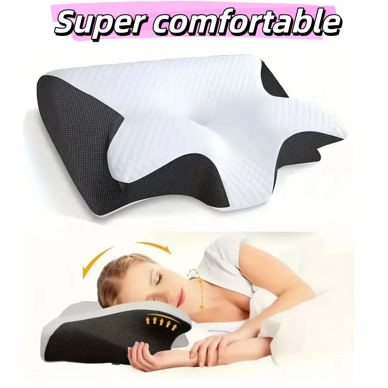 

Butterfly Cervical Pillow Orthopedic Memory Foam Neck Support Pillow for Pain Relief Contour Bed Pillow for Side Back Sleeper