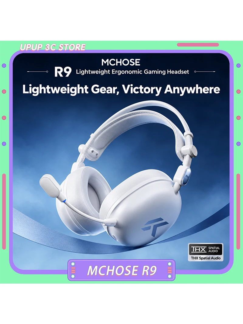 Mchose R9 Headset Lightweight Wireless Gaming Four Mode Headband Bluetooth Headphone THX Spatial Audio For FPS Computer Game
