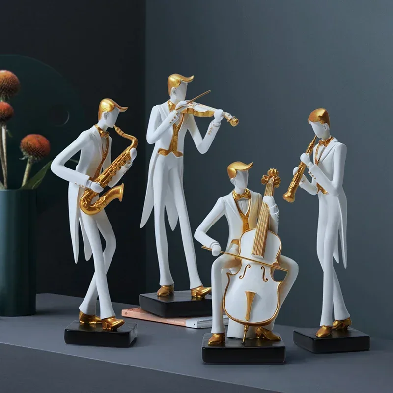 

Modern Music Performance Character Resin Accessories Office Cabinet Furnishing Decoration Home Livingroom Table Figurines Crafts