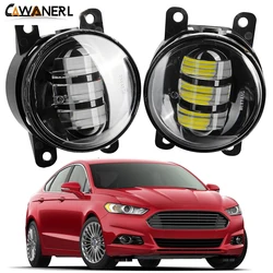 2 X Fog Light Assembly For Ford Mondeo Fusion 2013 2014 2015 2016 Car 30W 4000LM Front Bumper LED Fog Lamp DRL White Amber 12V