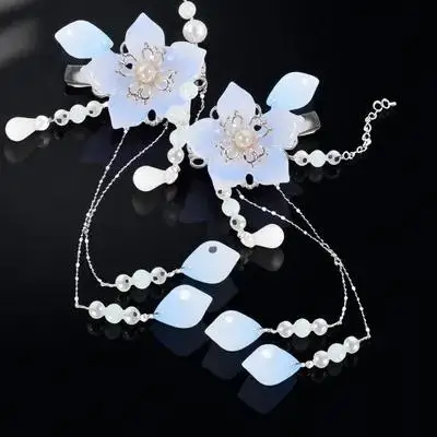 

1Pair Ancient Style Hair Accessories Flower Tassel Clips Vintage Hanfu Hairpins for Women Decorative Fashion Hairpins