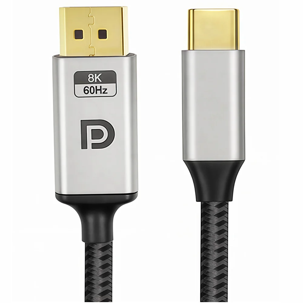 Type-C (CM) and DP M (DP 1.4 version) bidirectional video adapter cable, 1 meter 2 meters 3 meters