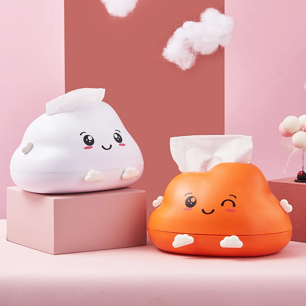 Lovely Cloud Shape Plastic Tissue Box Napkin Holder Kitchen Toilet Paper Holder Car Tissue Wet Tissue Holder Box Home Decor Gift