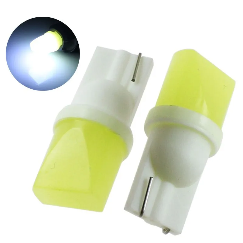 

10pcs New T10 Socket W5W 168 194 SMD COB LED White Wedge Side Bulbs For Car Tail Parking Dome Door Map Light 12v