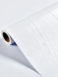 Waterproof White Wood Vinyl Wallpaper Rolls Self-Adhesive Decor Contact Paper Kitch Cabinet Desktop Furniture Decorative Sticker