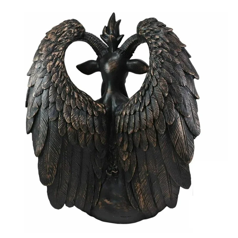 تمثال Baphomet شيطان الشكل الراتنج الحرفية زخرفة العناصر الدينية دمية النحت غرفة المعيشة المنزلي اكسسوارات الديكور هدية
