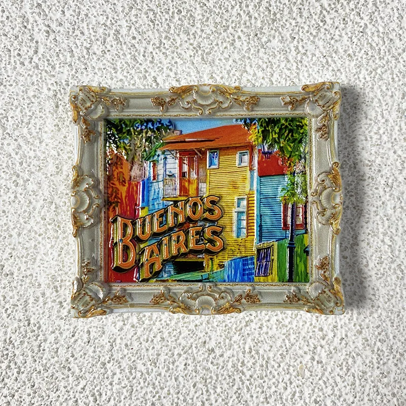 Buenos Aires, Argentina tourist souvenirs, home decor items, collection crafts picture frame 3D stereo refrigerator magnets