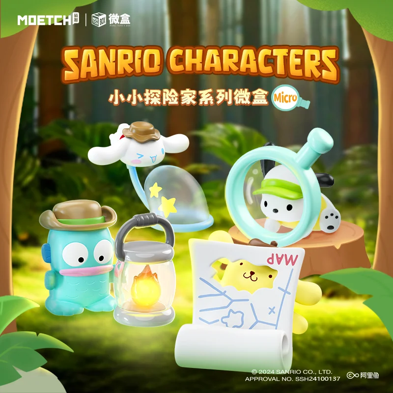 

Sanrio Blind Box Toy Little Explorer Series Cinnamoroll Pochacco Pompompurin Hanton Figurine Model Ornament Toy Gift