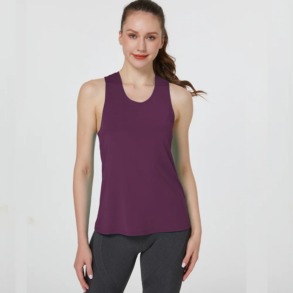 Summer Sleeveless Yoga T-Shirt Women Loose Fitness Running Tank Top Breathable Quick Dry Gym Vest Female Workout Sportswear