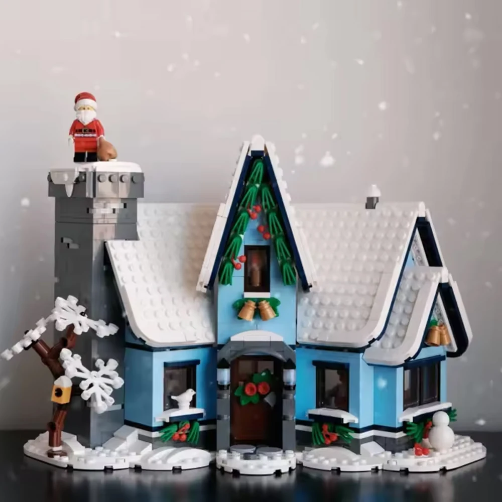 Creator Expert Christmas gift winter village street Santa's Visit assembly building blocks 1445pcs 10293 toy ornaments toy