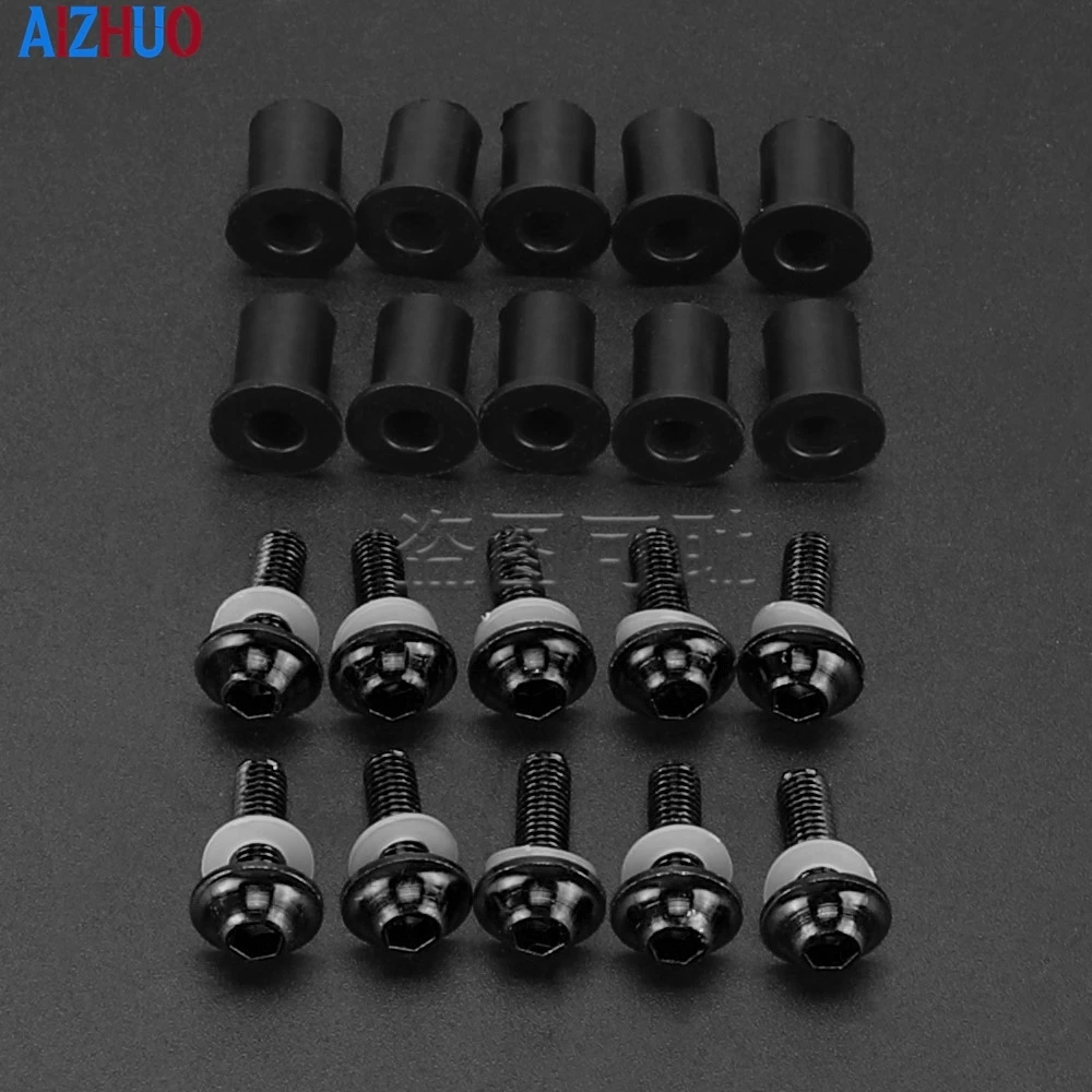 

Fairing Bolts Kit 5MM 10PCS Windshield Windscreen Screw Rubber Nuts For YAMAHA TDM 850 900 TDR250 XT1200Z/ZE XT660Z Super Tenere