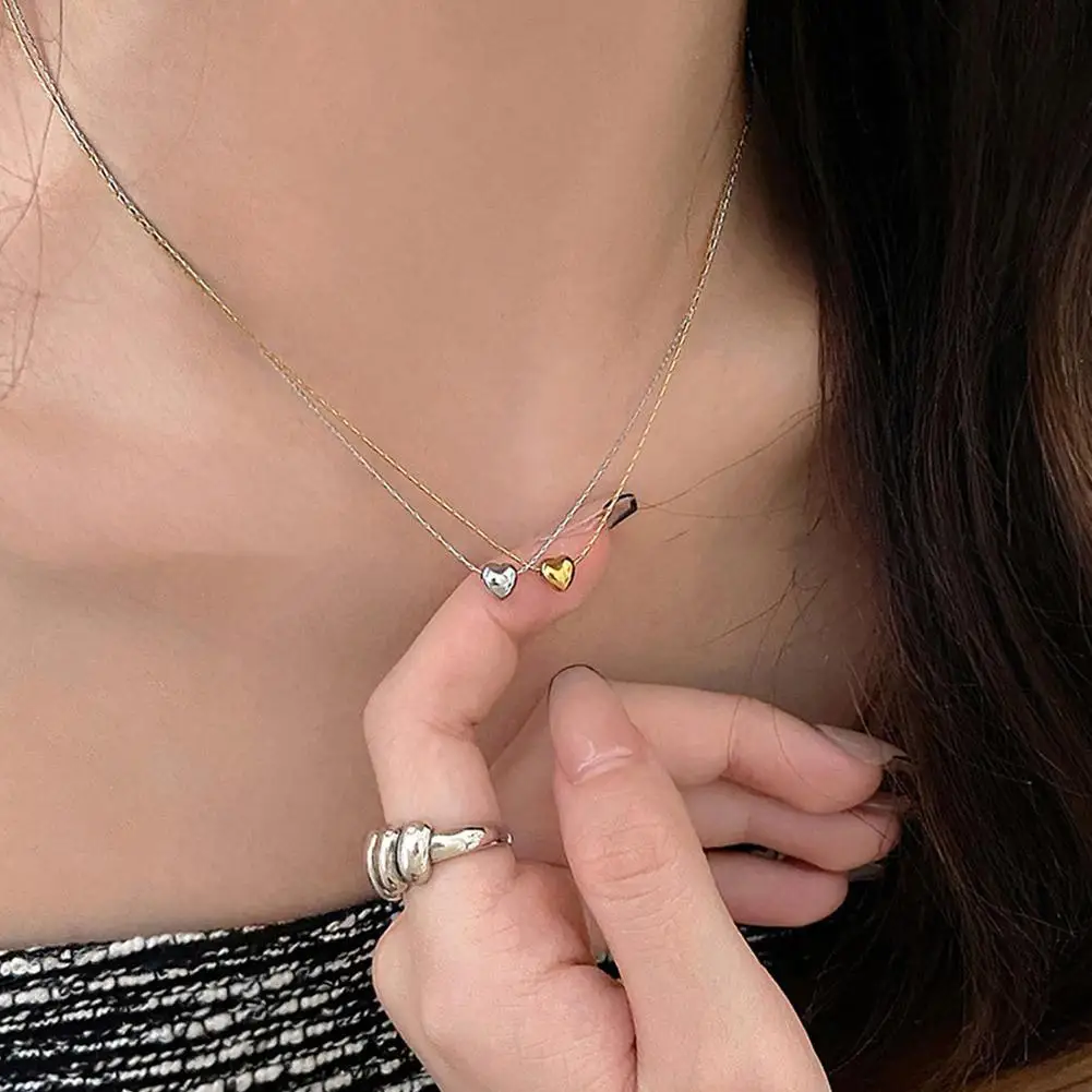 New Minimalist Clavicle Necklaces for Women Tiny Heart LOVE Necklaces Dainty Fashion Jewelry Beach Summer Collares Bijoux