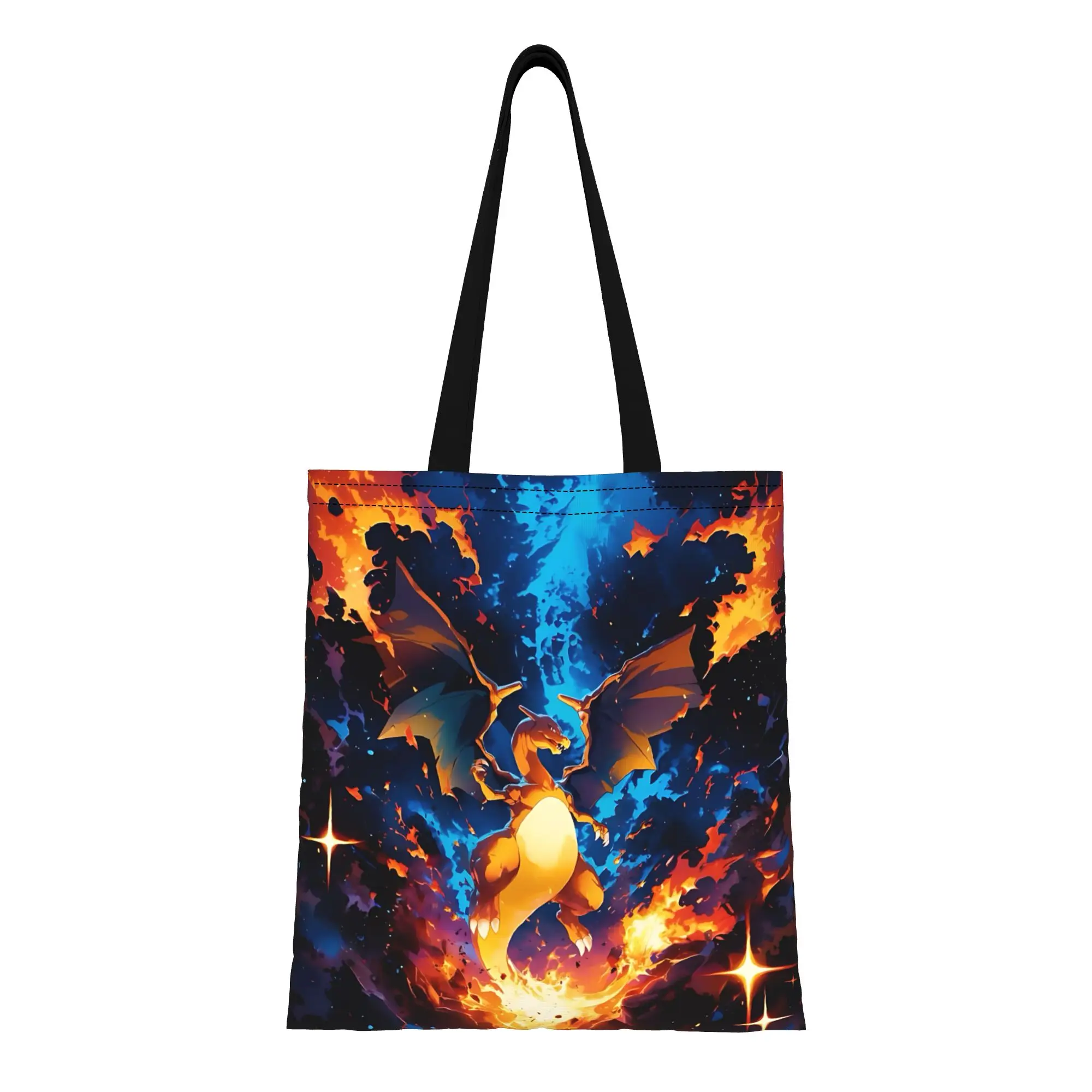 

1PC back to school charizard pokemon Canvas funko Canvas Tote Bag Women'S Shoulder Handbag